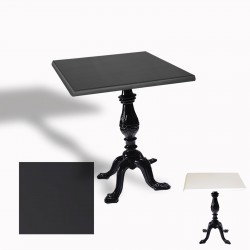 Çipa 1001 Döküm Ayak Kare Masa 60X60 cm - (Werzalit, Wermodin ve Allzalit Tabla) - Siyah