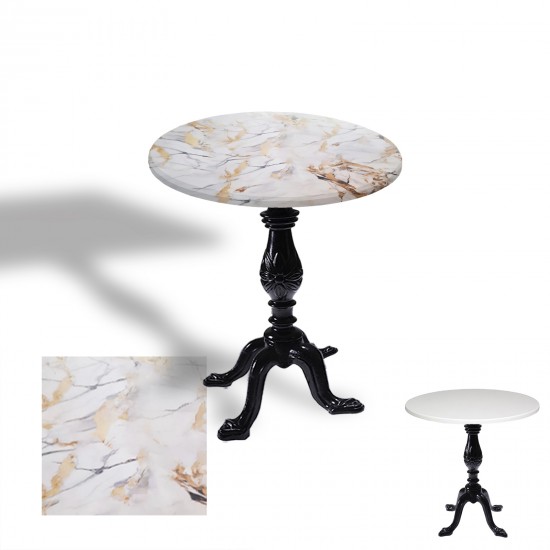 Çipa 1001 Döküm Ayak Yuvarlak Masa Çap 60cm - (Werzalit, Wermodin ve Allzalit Tabla) - Gold