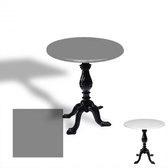 Çipa 1001 Döküm Ayak Yuvarlak Masa Çap 90cm - (Werzalit, Wermodin ve Allzalit Tabla) - Koyu Gri