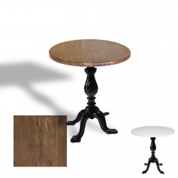 Çipa 1001 Döküm Ayak Yuvarlak Masa Çap 90cm - (Werzalit, Wermodin ve Allzalit Tabla) - Rustic Dark