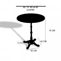 Çipa 1002 Döküm Ayak Yuvarlak Masa Çap 90cm - (Werzalit, Wermodin ve Allzalit Tabla) - Akçaağaç