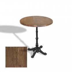 Çipa 1002 Döküm Ayak Yuvarlak Masa Çap 90cm - (Werzalit, Wermodin ve Allzalit Tabla) - Rustic Dark