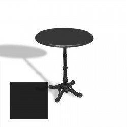 Çipa 1002 Döküm Ayak Yuvarlak Masa Çap 90cm - (Werzalit, Wermodin ve Allzalit Tabla) - Siyah