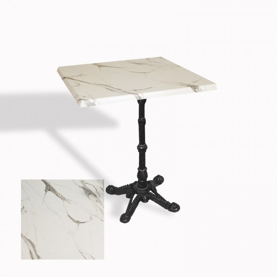 Çipa 1002 Döküm Ayak Kare Masa 60X60 cm - (Werzalit, Wermodin ve Allzalit Tabla) - Afyon Mermer