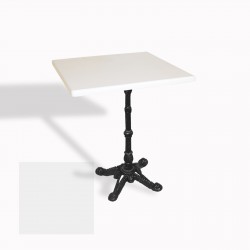 Çipa 1002 Döküm Ayak Kare Masa 60X60 cm - (Werzalit, Wermodin ve Allzalit Tabla) - Beyaz