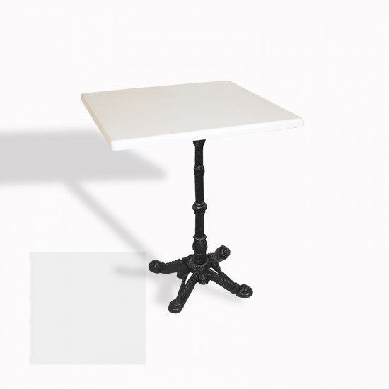 Çipa 1002 Döküm Ayak Kare Masa 60X60 cm - (Werzalit, Wermodin ve Allzalit Tabla) - Beyaz