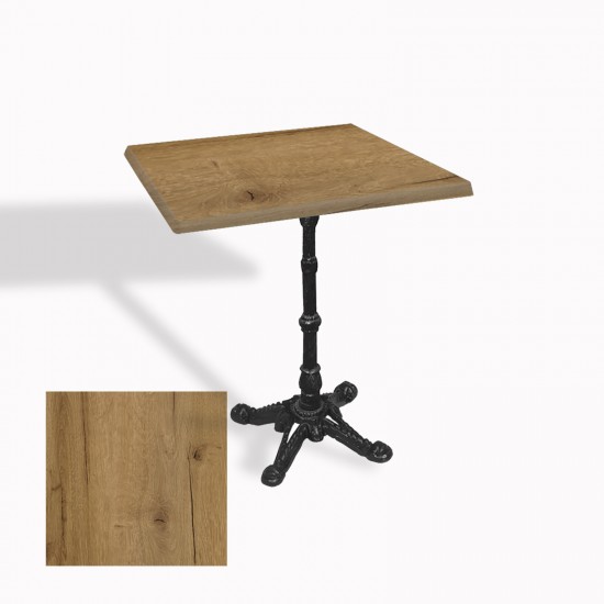 Çipa 1002 Döküm Ayak Kare Masa 60X60 cm - (Werzalit, Wermodin ve Allzalit Tabla) - Canyon Palace Oak