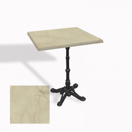Çipa 1002 Döküm Ayak Kare Masa 60X60 cm - (Werzalit, Wermodin ve Allzalit Tabla) - Golden Marble