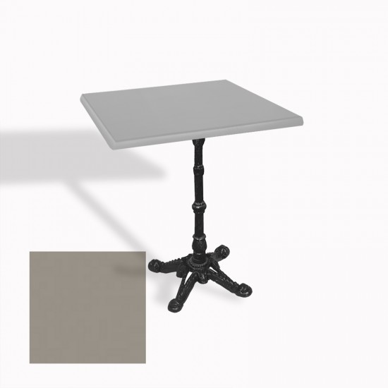 Çipa 1002 Döküm Ayak Kare Masa 70X70 cm - (Werzalit, Wermodin ve Allzalit Tabla) - Koyu Gri