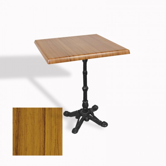 Çipa 1002 Döküm Ayak Kare Masa 70X70 cm - (Werzalit, Wermodin ve Allzalit Tabla) - Real Teak