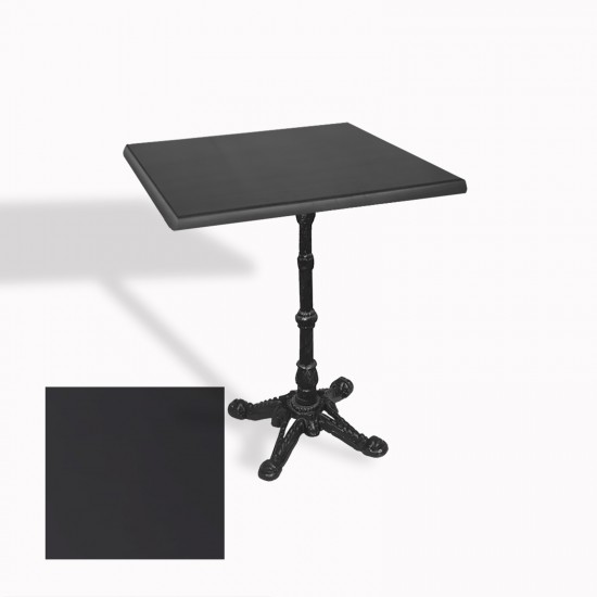 Çipa 1002 Döküm Ayak Kare Masa 70X70 cm - (Werzalit, Wermodin ve Allzalit Tabla) - Siyah