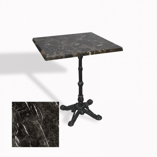 Çipa 1002 Döküm Ayak Kare Masa 60X60 cm - (Werzalit, Wermodin ve Allzalit Tabla) - Teramo