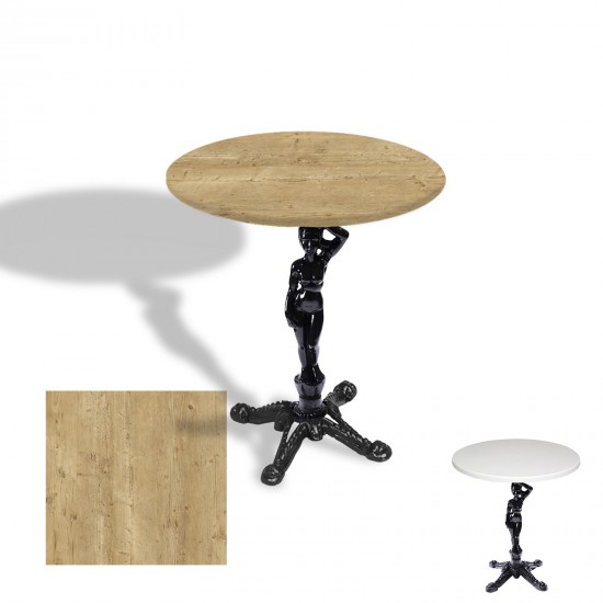 Çipa 1003 Döküm Ayak Yuvarlak Masa Çap 90cm - (Werzalit, Wermodin ve Allzalit Tabla) - Avalone Pine