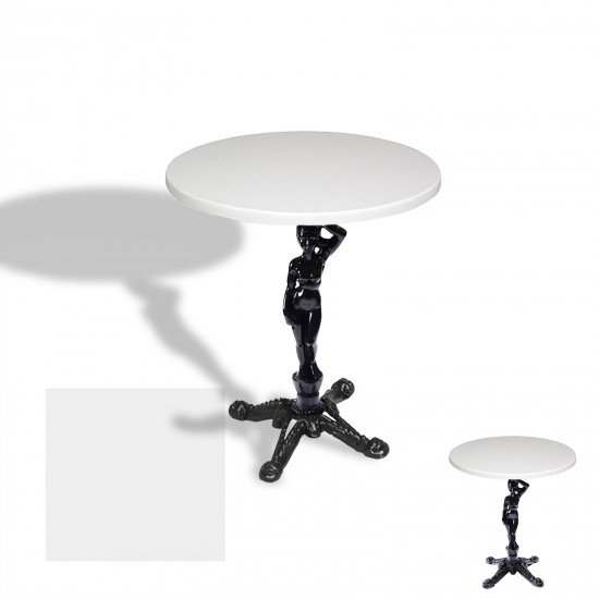 Çipa 1003 Döküm Ayak Yuvarlak Masa Çap 90cm - (Werzalit, Wermodin ve Allzalit Tabla) - Beyaz