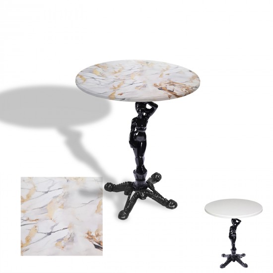 Çipa 1003 Döküm Ayak Yuvarlak Masa Çap 60cm - (Werzalit, Wermodin ve Allzalit Tabla) - Gold