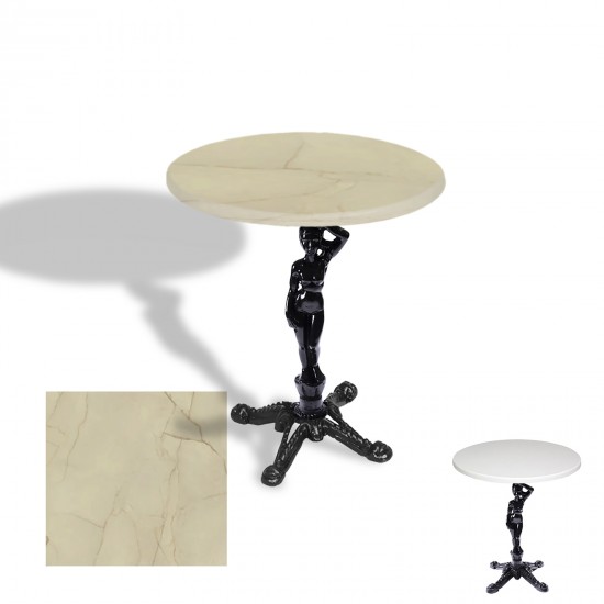 Çipa 1003 Döküm Ayak Yuvarlak Masa Çap 90cm - (Werzalit, Wermodin ve Allzalit Tabla) - Golden Marble