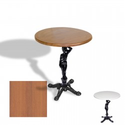 Çipa 1003 Döküm Ayak Yuvarlak Masa Çap 90cm - (Werzalit, Wermodin ve Allzalit Tabla) - Koyu Ahşap