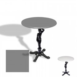 Çipa 1003 Döküm Ayak Yuvarlak Masa Çap 90cm - (Werzalit, Wermodin ve Allzalit Tabla) - Koyu Gri