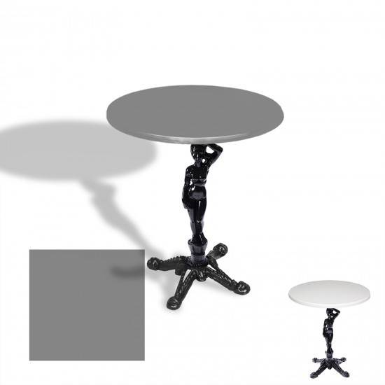 Çipa 1003 Döküm Ayak Yuvarlak Masa Çap 90cm - (Werzalit, Wermodin ve Allzalit Tabla) - Koyu Gri