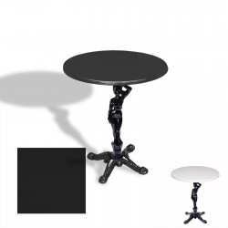 Çipa 1003 Döküm Ayak Yuvarlak Masa Çap 90cm - (Werzalit, Wermodin ve Allzalit Tabla) - Siyah