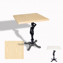 Çipa 1003 Döküm Ayak Kare Masa 60X60 cm - (Werzalit, Wermodin ve Allzalit Tabla) - Akçaağaç