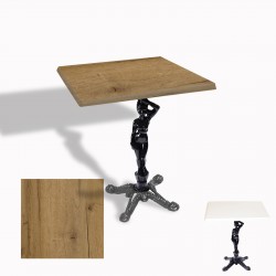 Çipa 1003 Döküm Ayak Kare Masa 60X60 cm - (Werzalit, Wermodin ve Allzalit Tabla) - Canyon Palace Oak