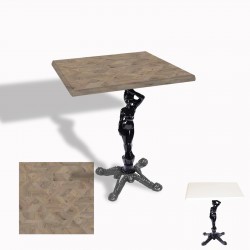 Çipa 1003 Döküm Ayak Kare Masa 60X60 cm - (Werzalit, Wermodin ve Allzalit Tabla) - Edgy Wood