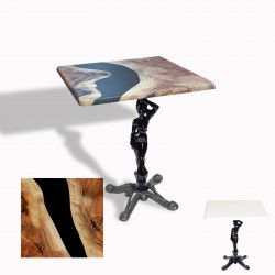 Çipa 1003 Döküm Ayak Kare Masa 60X60 cm - (Werzalit, Wermodin ve Allzalit Tabla) - Epoxy