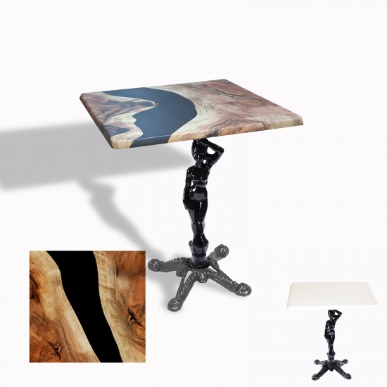 Çipa 1003 Döküm Ayak Kare Masa 60X60 cm - (Werzalit, Wermodin ve Allzalit Tabla) - Epoxy