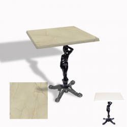 Çipa 1003 Döküm Ayak Kare Masa 60X60 cm - (Werzalit, Wermodin ve Allzalit Tabla) - Golden Marble