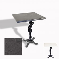 Çipa 1003 Döküm Ayak Kare Masa 60X60 cm - (Werzalit, Wermodin ve Allzalit Tabla) - Grey Marble
