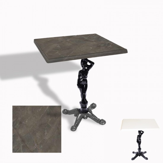 Çipa 1003 Döküm Ayak Kare Masa 60X60 cm - (Werzalit, Wermodin ve Allzalit Tabla) - Halong