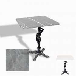 Çipa 1003 Döküm Ayak Kare Masa 70X70 cm - (Werzalit, Wermodin ve Allzalit Tabla) - Light Temperado