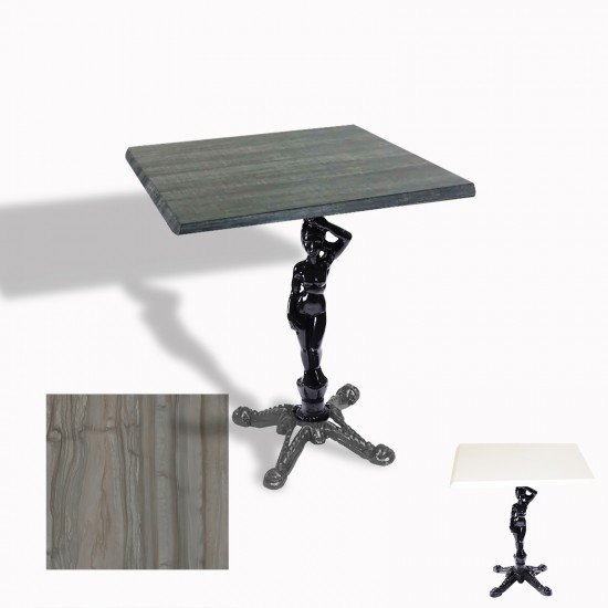 Çipa 1003 Döküm Ayak Kare Masa 60X60 cm - (Werzalit, Wermodin ve Allzalit Tabla) - Magma
