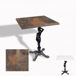 Çipa 1003 Döküm Ayak Kare Masa 70X70 cm - (Werzalit, Wermodin ve Allzalit Tabla) - Metalic Oxid 1