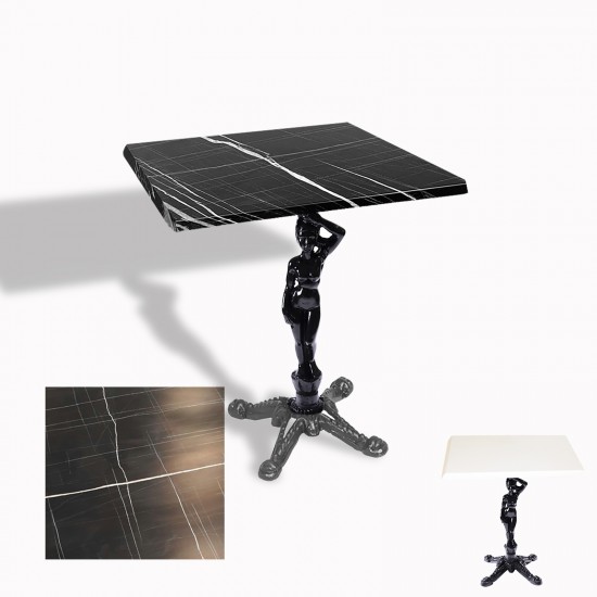 Çipa 1003 Döküm Ayak Kare Masa 80x80 cm - (Werzalit, Wermodin ve Allzalit Tabla) - Palazzo