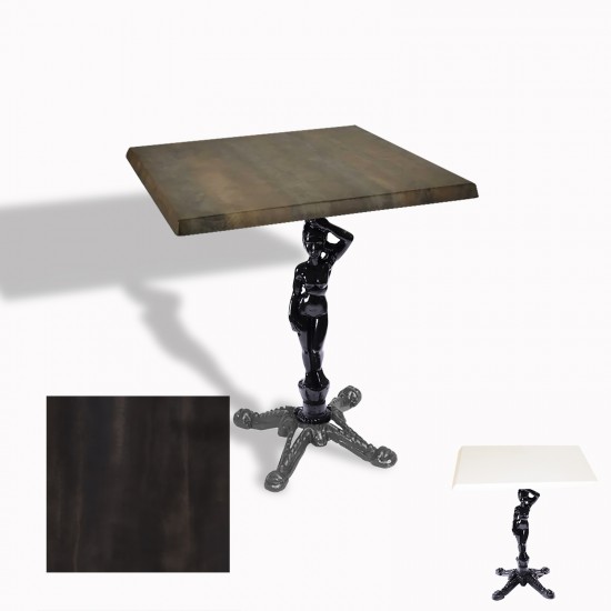 Çipa 1003 Döküm Ayak Kare Masa 80x80 cm - (Werzalit, Wermodin ve Allzalit Tabla) - Rocked