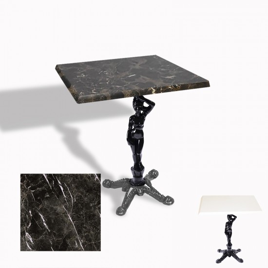 Çipa 1003 Döküm Ayak Kare Masa 70X70 cm - (Werzalit, Wermodin ve Allzalit Tabla) - Teramo