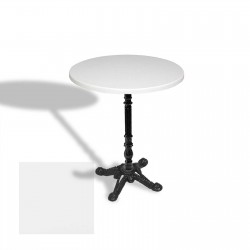 Çipa 1004 Döküm Ayak Yuvarlak Masa Çap 90cm - (Werzalit, Wermodin ve Allzalit Tabla) - Beyaz