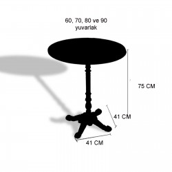 Çipa 1004 Döküm Ayak Yuvarlak Masa Çap 90cm - (Werzalit, Wermodin ve Allzalit Tabla) - Irony