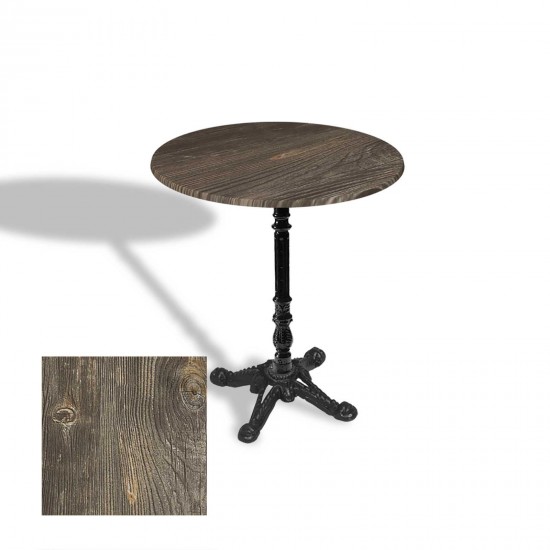 Çipa 1004 Döküm Ayak Yuvarlak Masa Çap 90cm - (Werzalit, Wermodin ve Allzalit Tabla) - Old Pine