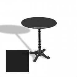 Çipa 1004 Döküm Ayak Yuvarlak Masa Çap 90cm - (Werzalit, Wermodin ve Allzalit Tabla) - Siyah