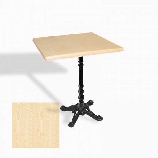 Çipa 1004 Döküm Ayak Kare Masa 60X60 cm - (Werzalit, Wermodin ve Allzalit Tabla) - Akçaağaç