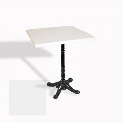 Çipa 1004 Döküm Ayak Kare Masa 60X60 cm - (Werzalit, Wermodin ve Allzalit Tabla) - Beyaz