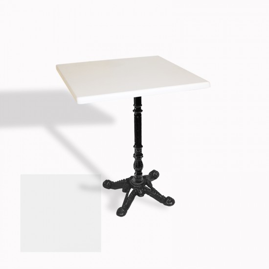Çipa 1004 Döküm Ayak Kare Masa 60X60 cm - (Werzalit, Wermodin ve Allzalit Tabla) - Beyaz