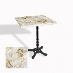 Çipa 1004 Döküm Ayak Kare Masa 60X60 cm - (Werzalit, Wermodin ve Allzalit Tabla) - Gold