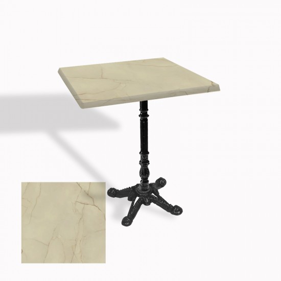 Çipa 1004 Döküm Ayak Kare Masa 60X60 cm - (Werzalit, Wermodin ve Allzalit Tabla) - Golden Marble