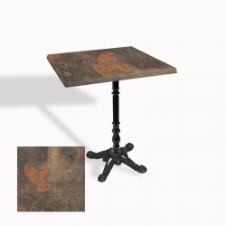 Çipa 1004 Döküm Ayak Kare Masa 60X60 cm - (Werzalit, Wermodin ve Allzalit Tabla) - Metalic Oxid 1