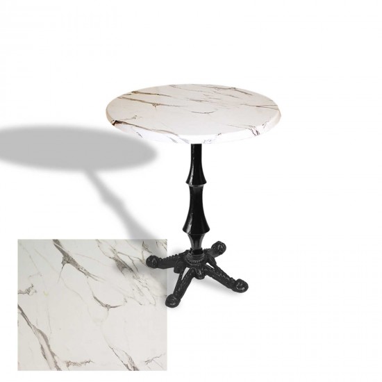 Çipa 1012 Döküm Ayak Yuvarlak Masa Çap 90cm - (Werzalit, Wermodin ve Allzalit Tabla) - Afyon Mermer