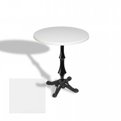 Çipa 1012 Döküm Ayak Yuvarlak Masa Çap 90cm - (Werzalit, Wermodin ve Allzalit Tabla) - Beyaz
